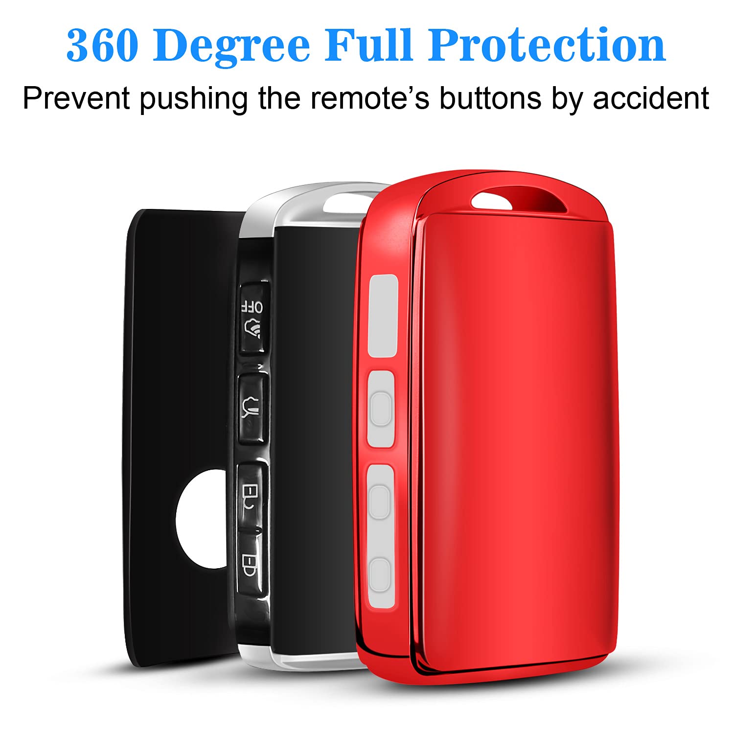 QBUC Key Fob Cover for Mazda 3, CX-5, CX-30, TPU Protector, Universal Fit, Red