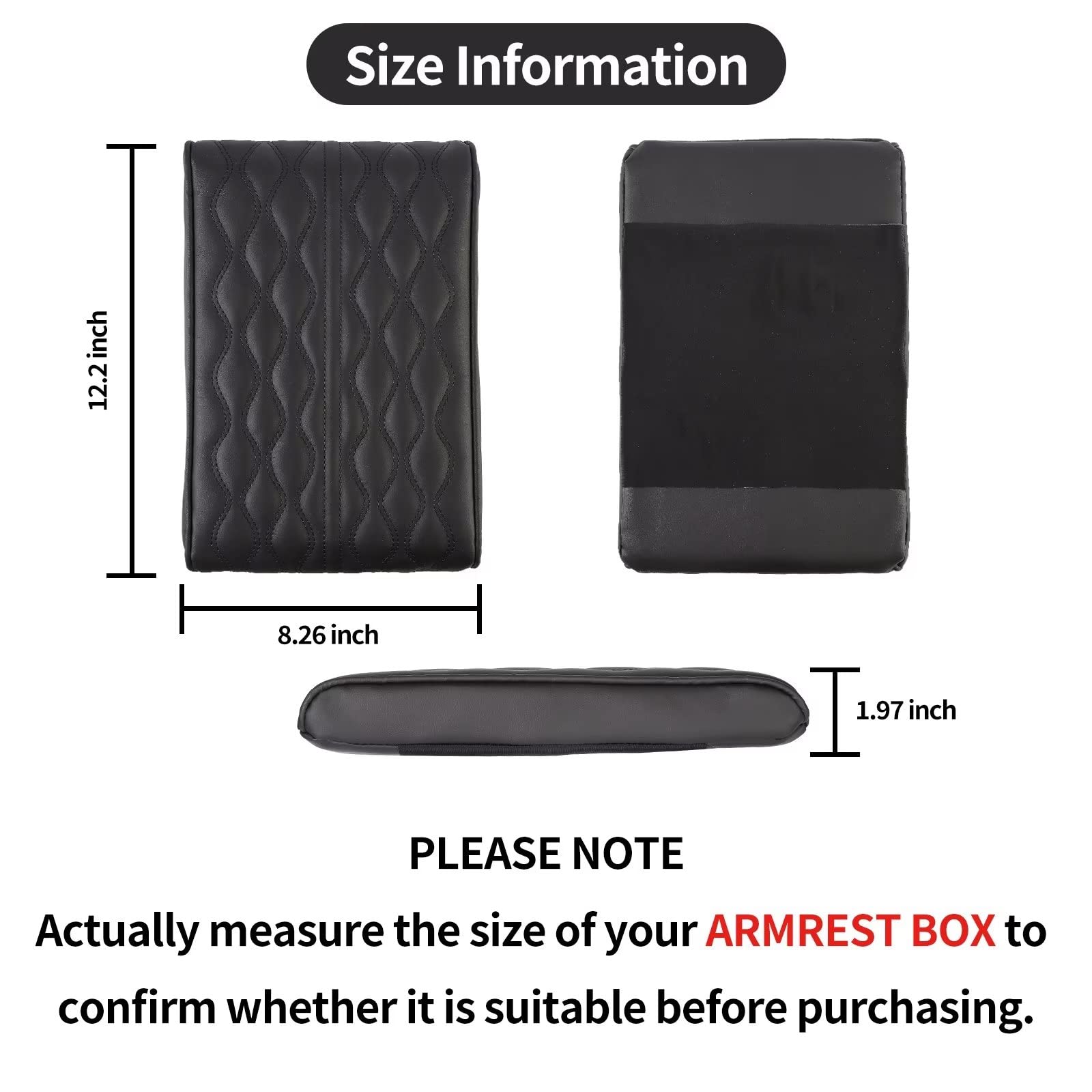 Qzhiren Car Center Console Cover-Armrest Box Mat,Memory Foam Leather Arm Rest Covering Car, Arm Rest Cushion For Suv/Truck/Vehicle(Beige)