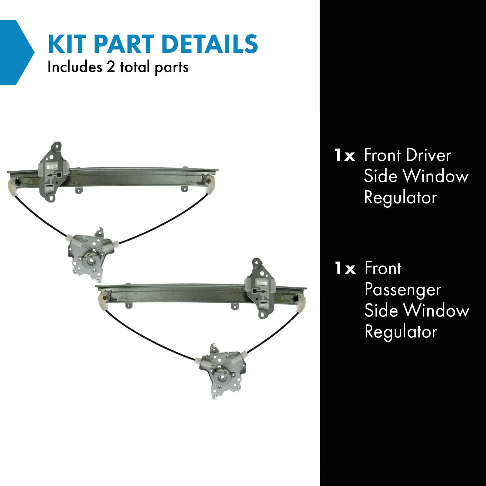 Trq Front Power Window Regulator Set Compatible With 2000-2001 Infiniti I30 2002-2004 I35 2000-2003 Nissan Maxima Ni1350108 Ni13