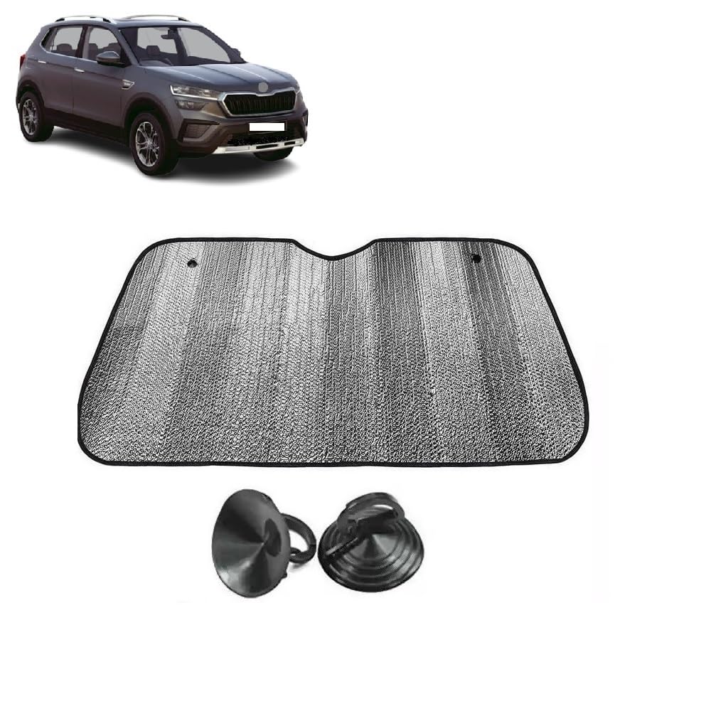 Car Windshield Sun Shade UV Rays Protector Silver Sunshade Solar Reflective Suitable for Skoda Kushaq