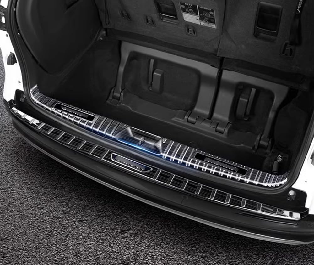 ERIDANUS Auto Accessories Fit for Toyota Sienna 2023 2022 2021 Rear Outside Bumper Sill Plate Guard Cover Trim (Black) Stainless
