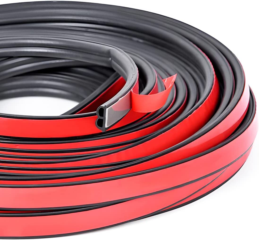 Car Door Rubber Seal Strip, Double Layer 5 Holes Self Adhesive Sealing Stickers, Noise Insulation Weatherstrip Car Door Edge Pro