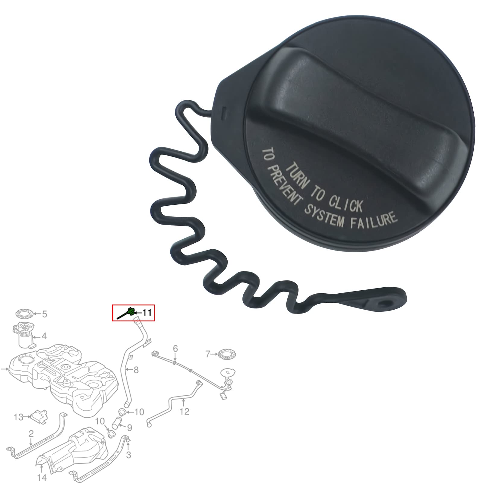 NFSpeeding Gas Cap for Volvo XC60, XC70, XC90, S60, S80, V60, V70 (2003-2018) - Replaces OE #