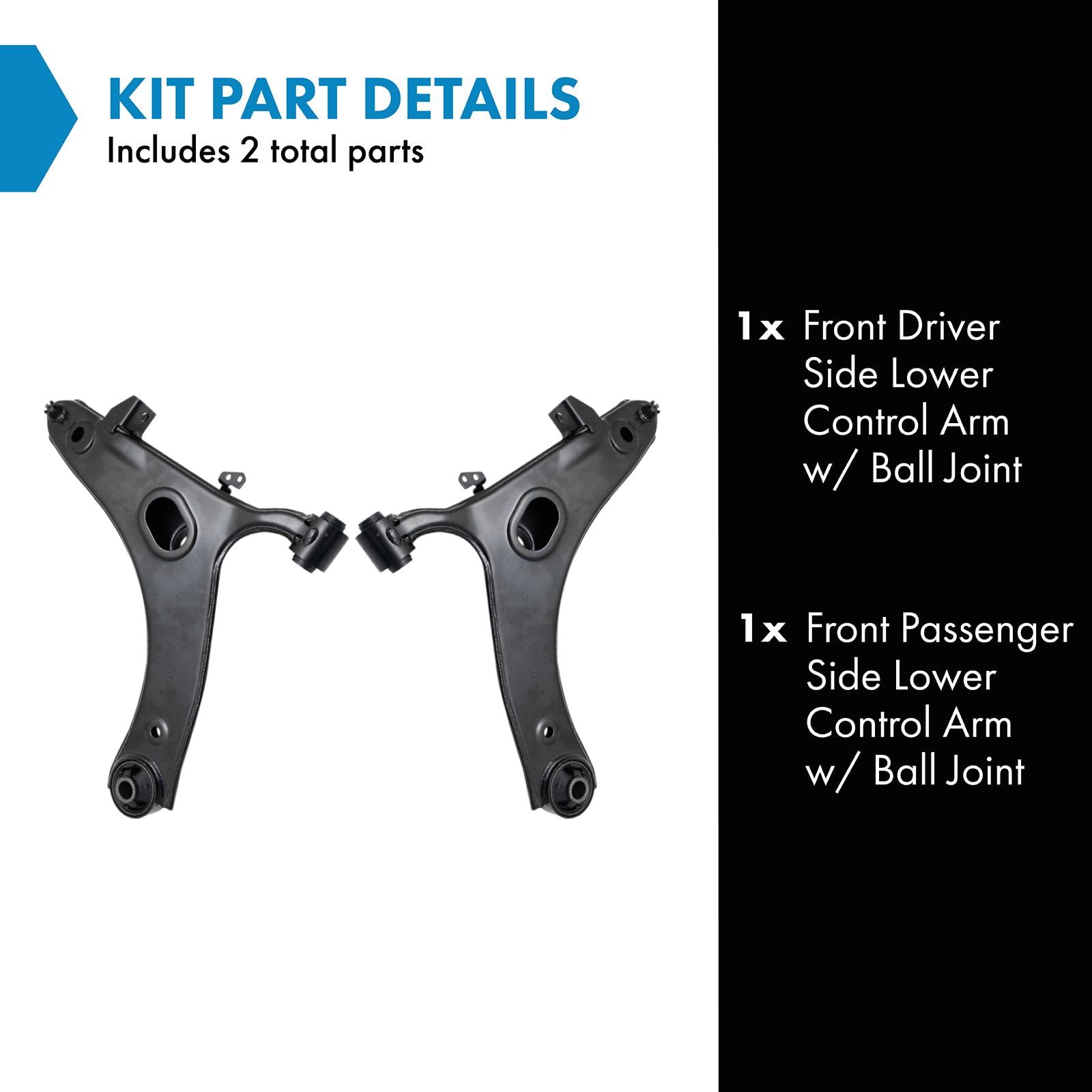 Trq Front Lower Control Arm With Ball Joint Set Compatible With 2009-2013 Subaru Forester 2011-2014 Impreza