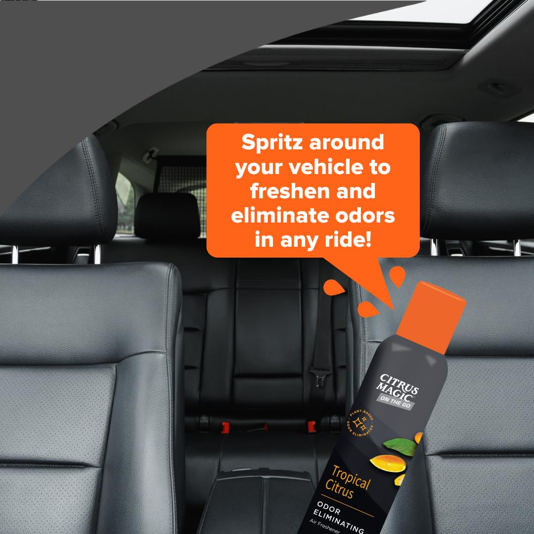 Citrus Magic On The Go Odor Eliminating Air Freshener Spray For Auto, Tropical Citrus, 8-Ounce, Pack Of 2