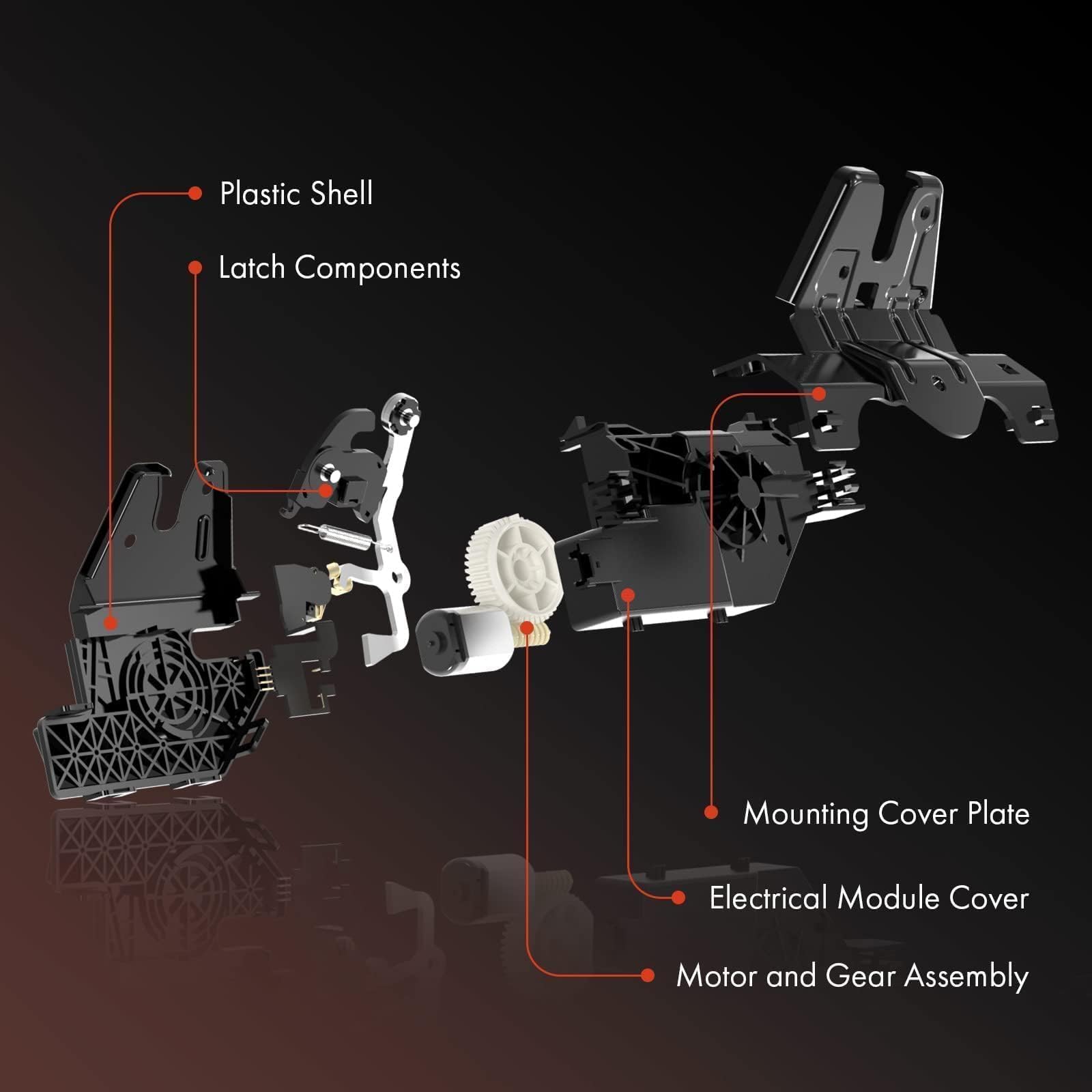 A-Premium Rear Door Lock Latch Actuator Compatible with 2012 2013 2014 2015 2016 2017, Sedan, Without Keyless Entry, Door Lock L