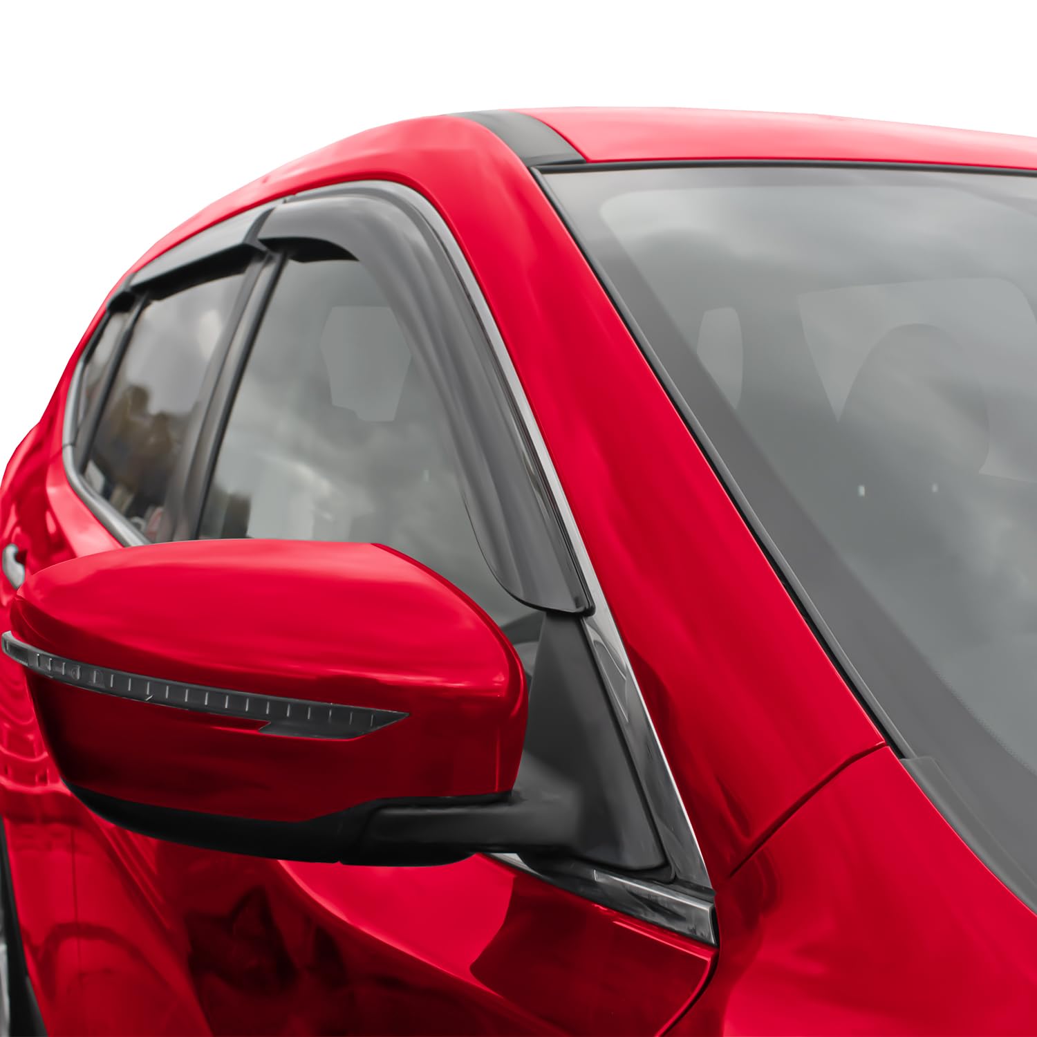 Voron Glass Tape-On Extra Durable Rain Guards For Nissan Rogue 2014-2020, Window Deflectors, Vent Window Visors, 6 Pieces - 1004