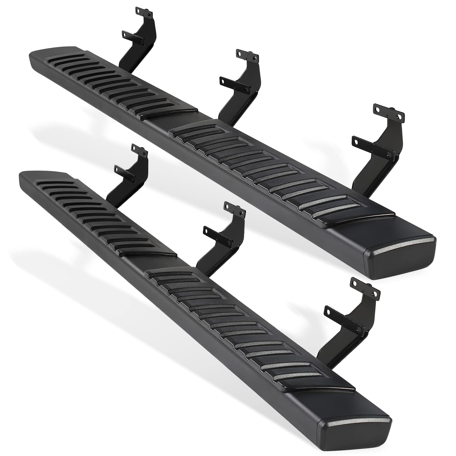 Pz 6' Running Boards For 2015-2025 Ford F-150 Supercrew Cab 4-Doors 2017-2024 Ford F250 F350 Super Duty Crew Cab Black Aluminum Alloy Side Steps Nerf Bars