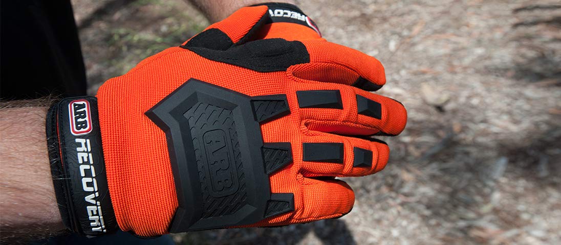 ARB Premium Recovery Gloves, Unisex, Cut & Impact Resistant, Hi-Vis Orange, Touch Screen Compatible, Adjustable Wrist Strap, One Size Fits Most