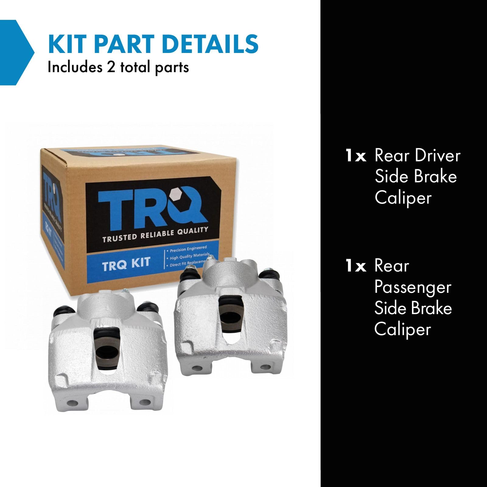 Trq Rear Brake Caliper Set Compatible With 1997-2002 Ford Expedition 1999-2004 F-150 2004 F-150 Heritage 1997-1999 F-250 2002 Li