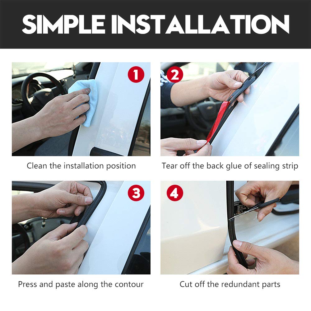 Car Door Seal Strip,Universal Car Truck Motor Rubber Seal Strip,Weatherstrip For Car Window Door Sunroofs Engine Cover Soundproo