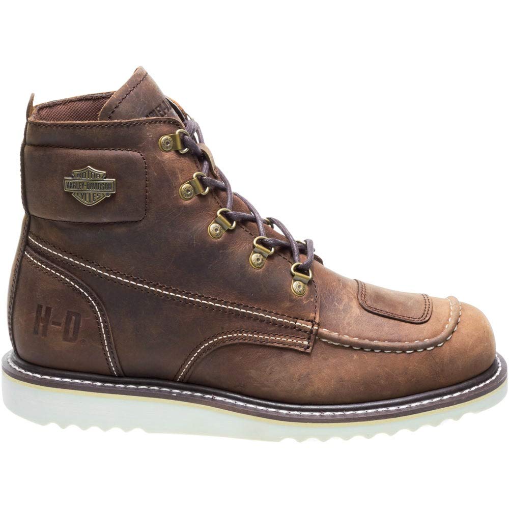 Harley-Davidson Men's Hagerman Leather Motorcycle Wedge Boot, Size 10, Scrubland Brown, Model D93470