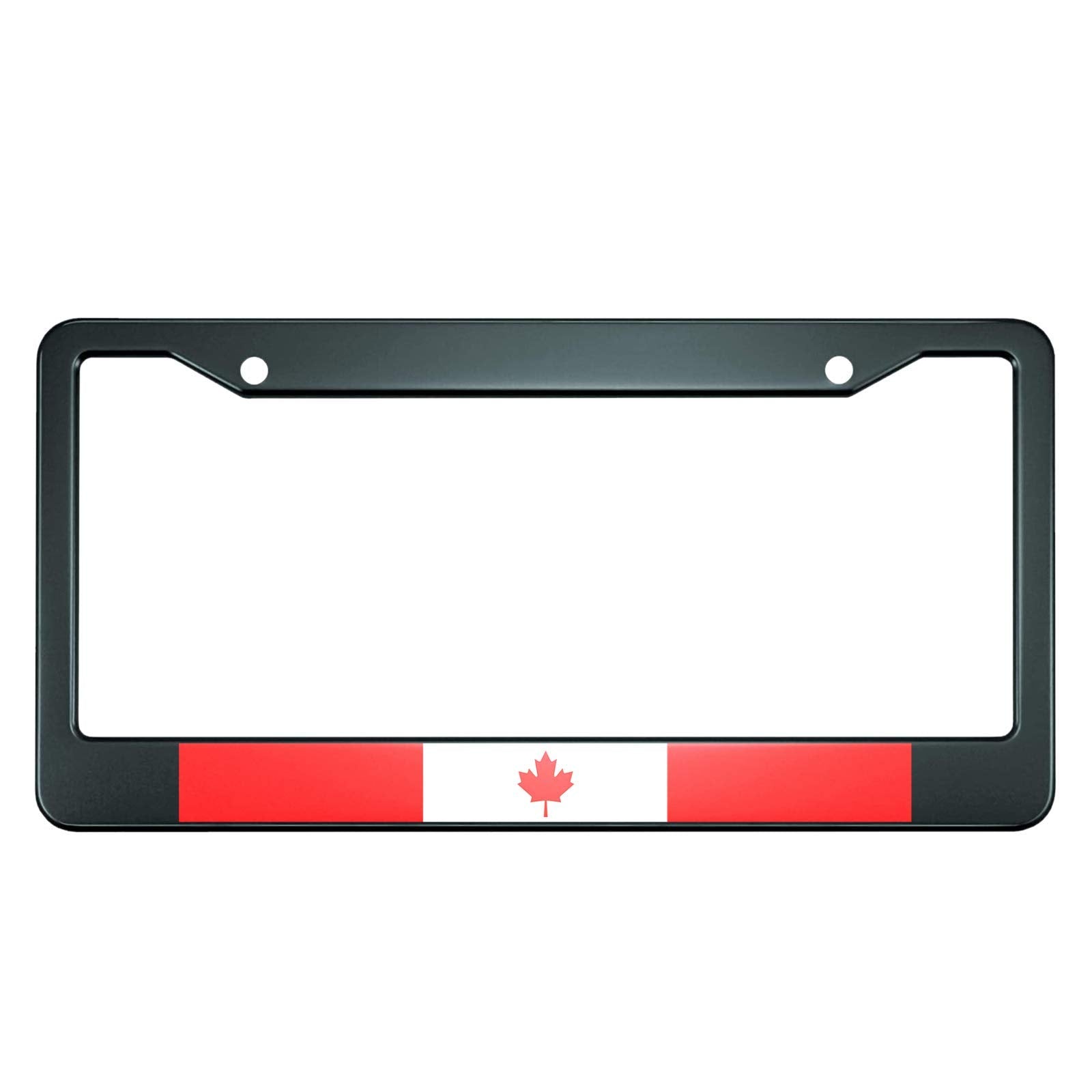HOSNYE National Flag of Canada License Plate Frame Red Maple Leaf Metal License Plate Cover Front Plates Frames Car Tag Frame fo