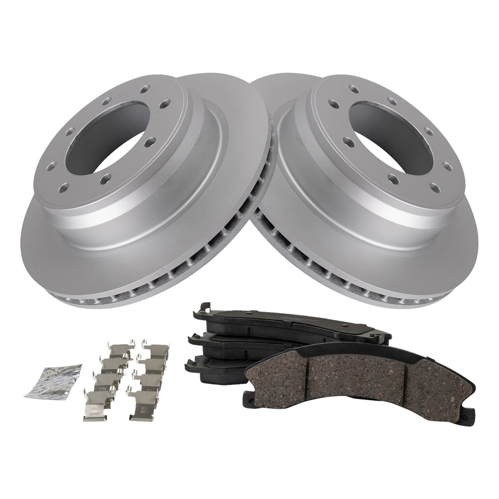Trq Rear Brake Pad & Rotor Kit Brake Pads Brake Rotor Ceramic Premium G-Coated Compatible With 2012-2019 Nissan Nv1500 Nv2500 Nv