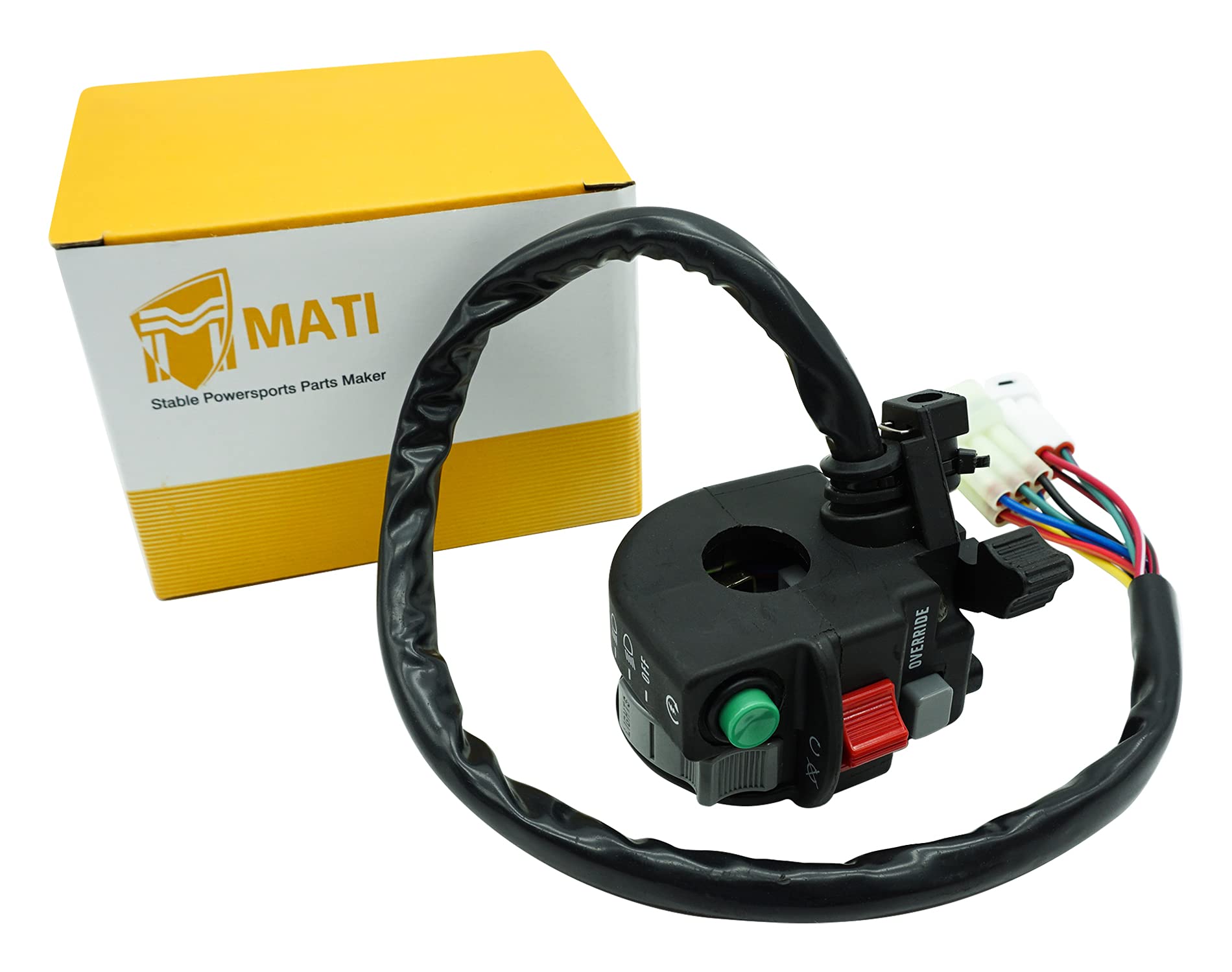 M MATI Left Handlebar Start Stop Headlight Override Switch for Yamaha ATV - Model 5KM-83972-00-00 - Black