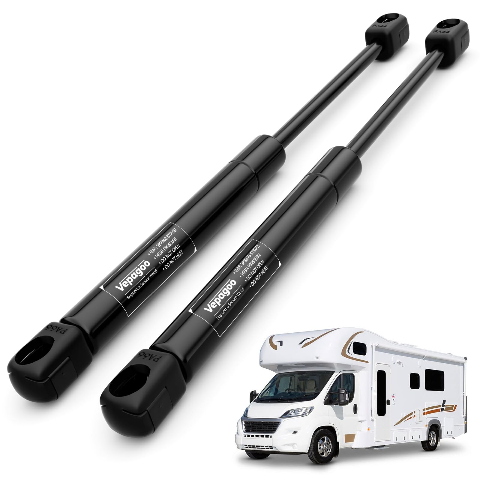 C16-09786 C1609786 20 Inch 30Lb/133N Gas Strut Shock Lift Support For Camper Shell Window Rv Door Bed Storage Truck Tonneau Cover Box Lid, Set Of 2 Vepagoo