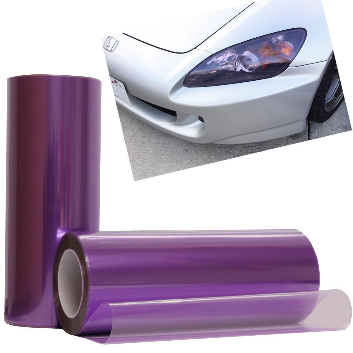 12 by 48 Inches Self Adhesive Headlight, Tail Lights, Fog Lights Tint Vinyl Film (12 X 48, Rose Pink)