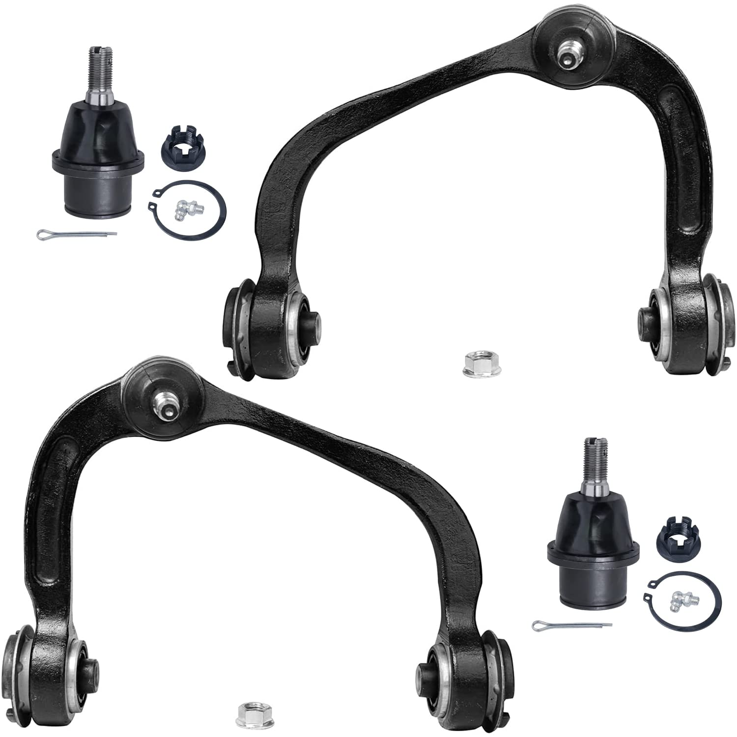 Detroit Axle - Front 4pc Suspension Kit for 04-08 Ford F-150, 06-08 Lincoln Mark LT, 2 Upper Control Arms and Ball Joints 2 Lowe