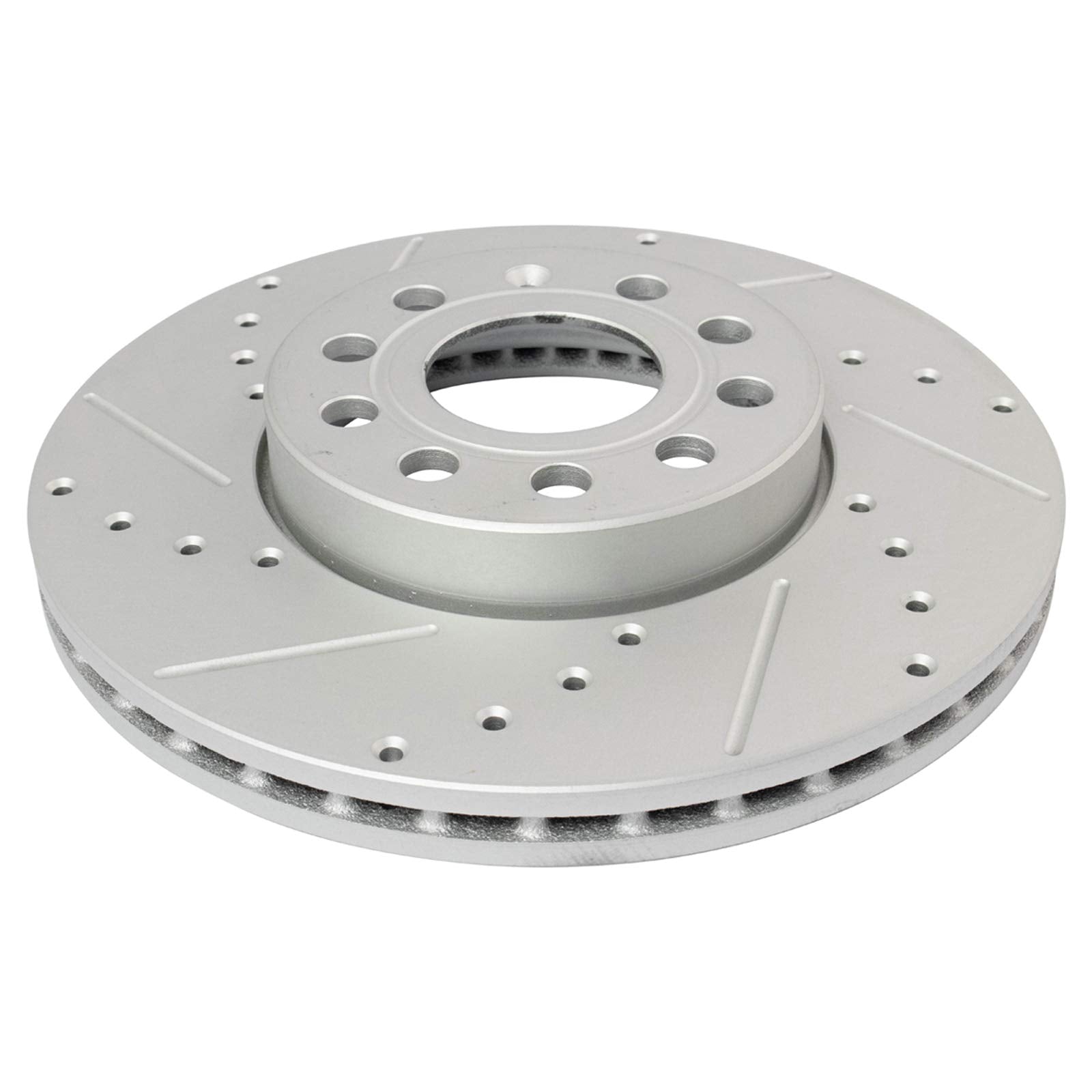 Trq Front Performance Brake Rotor Drilled Slotted Pair Set For 2011-2015 Audi A3 / 2011-2015 Audi A3 Quattro / 2010-2017 Vw Golf