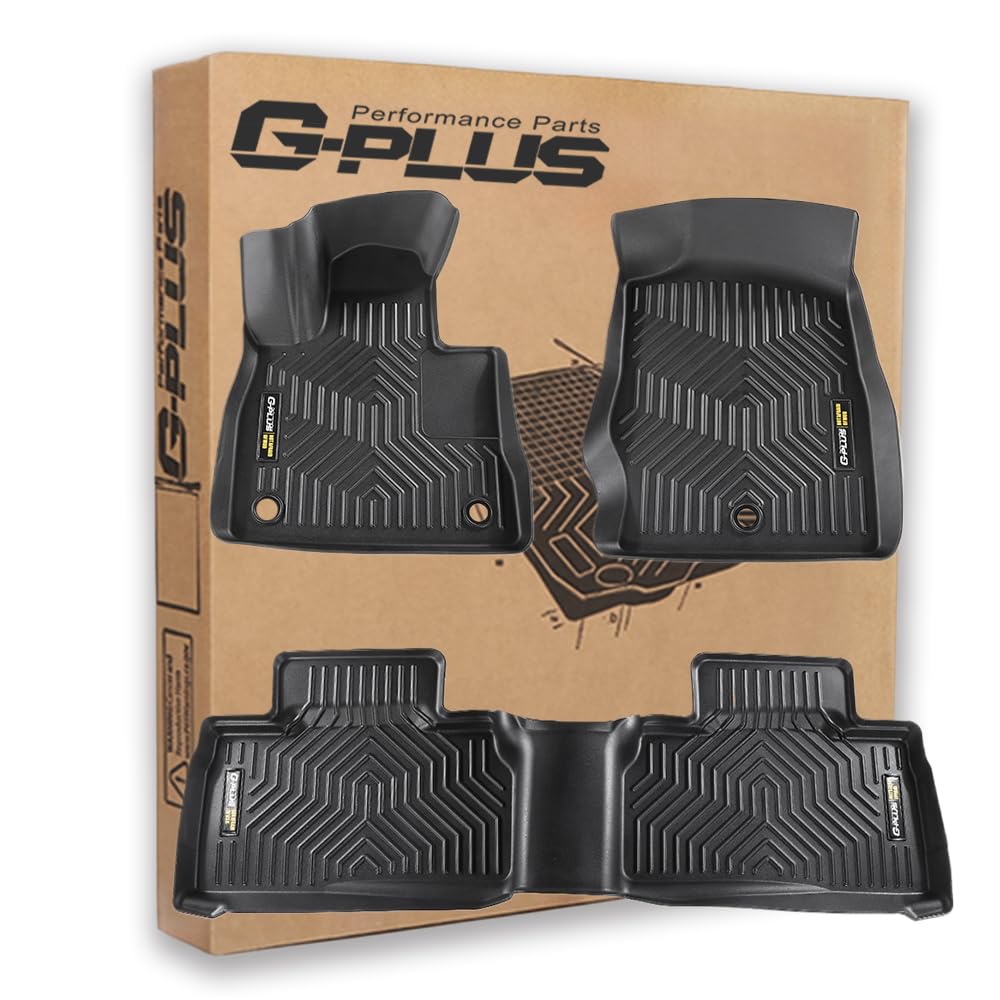 G-PLUS Floor Mats 3pcs Compatible with Ford Explorer 2020-2024 All Weather Full Cover Protection 1st & 2nd Row Liner TPE Floor L