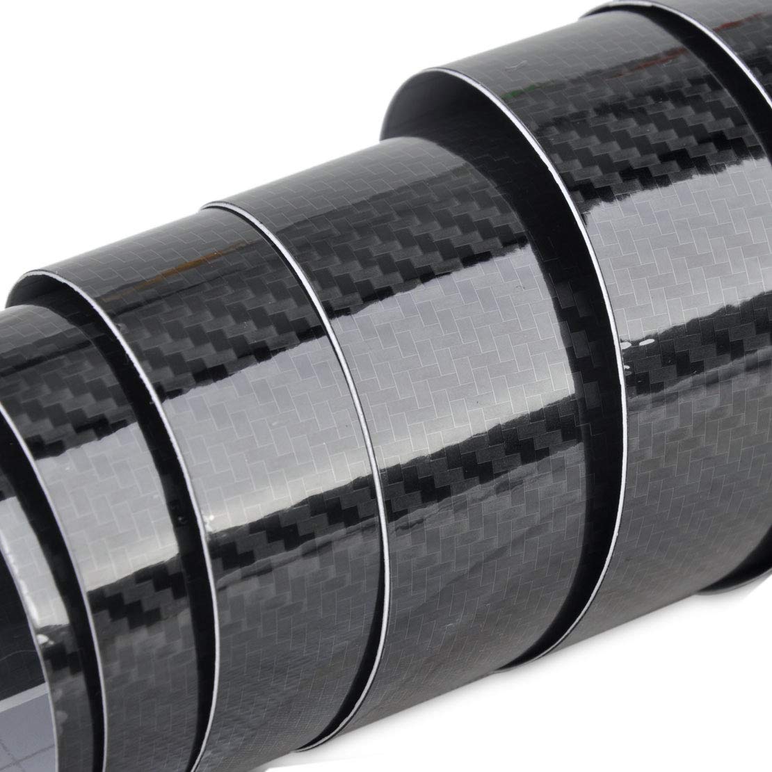 Lzlrun 5D Black Carbon Fiber Vinyl Wrap - Outdoor Rated For Automotive Use - 2Ft X 5Ft Knife + Squeeggee