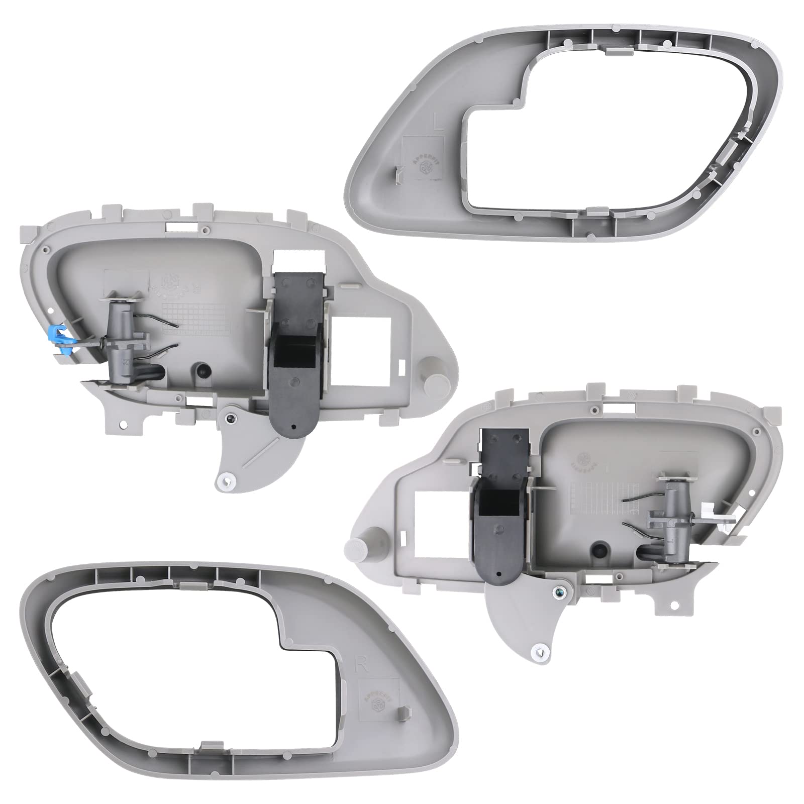 APPERFiT Interior Door Handle w/Bezel Kit (Gray) Compatible with 1995-2002 Chevy Chevrolet GMC Truck C1500 C2500 C3500 K1500 K25
