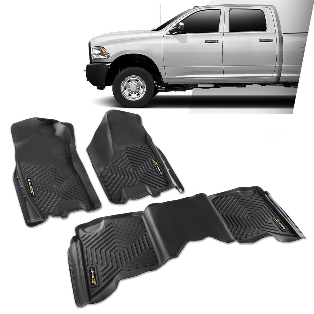 G-PLUS Floor Mats Compatible with Dodge Ram 2009-2018 Truck Crew Cab/Not Fit Quad Cab All Weather Full Cover Protection 1st & 2n