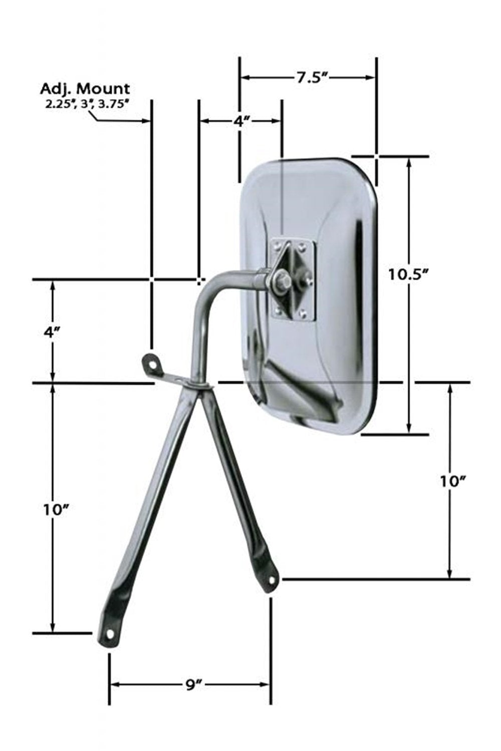 Cipa 45500, Oe Style Lowmount-Full Size, Chrome