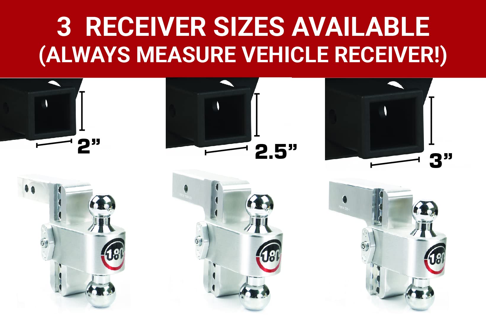 Weigh Safe Adjustable Trailer Hitch Ball Mount, 10 Adjustable Drop Hitch For 2.5 Receiver W/ 2 Pc Keyed Alike Lock Set, Heavy Duty Aluminum Trailer Tow Hitch W/Chrome Plated Tow Balls, 18,500 Gtw