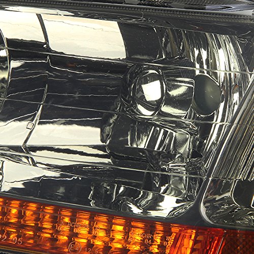 Dna Motoring Pair Of Headlights Compatible With 98-02 Honda Accord,Smoke/Amber,Hl-Oh-Ha98-Sm-Ab