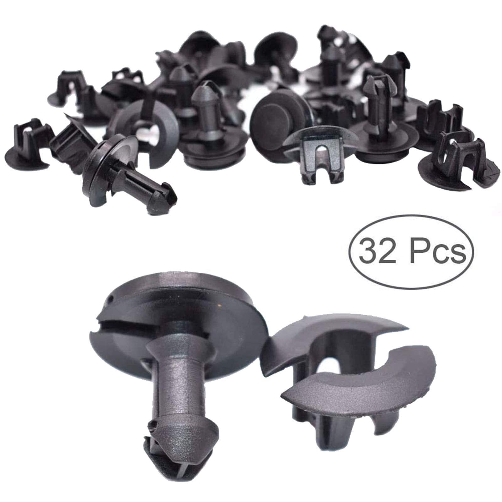 Sz Machparts Front Air Deflector Retainer Clip Set, 32 Pack, Nylon, Black - OEM Replacement for GMC Sierra, Chevrolet Silverado, Yukon