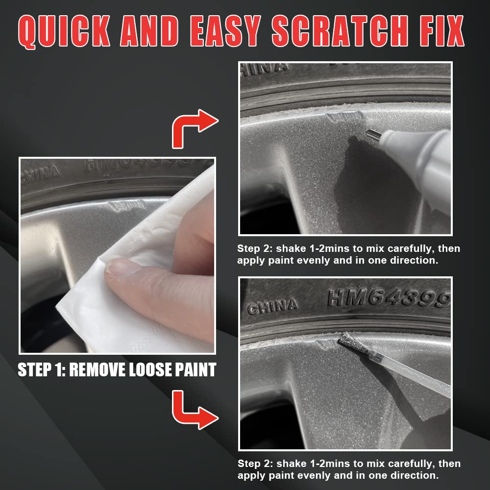 SMAPHY Silver Rim Touch Up Paint - Medium Silver Wheel Repair Paint for Cars