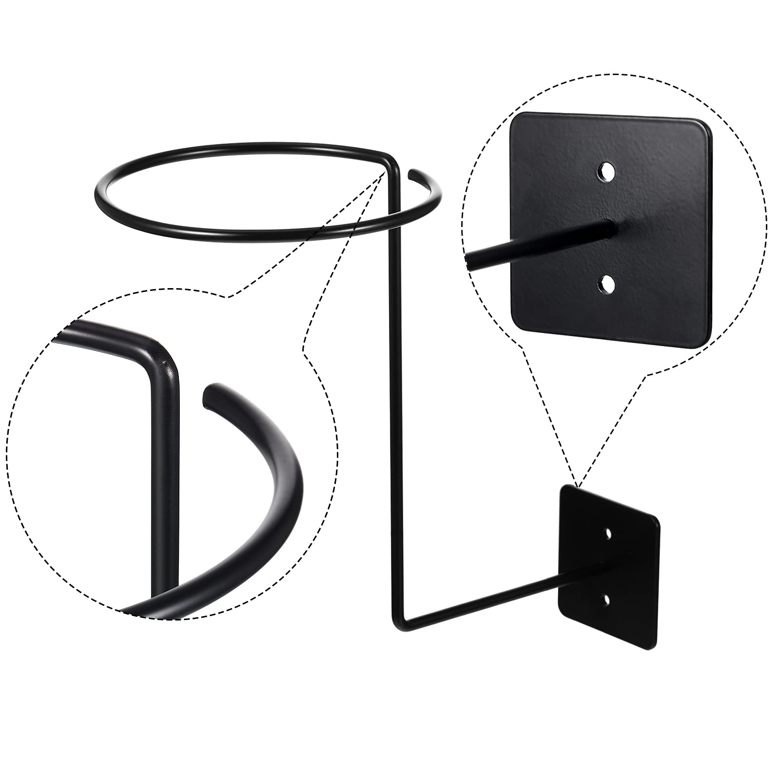 Wall-mounted Motorcycle Accessories Black Helmet Holders Metal Helmet Hangers Multifunctional Helmet Racks with Sponge Tubes and