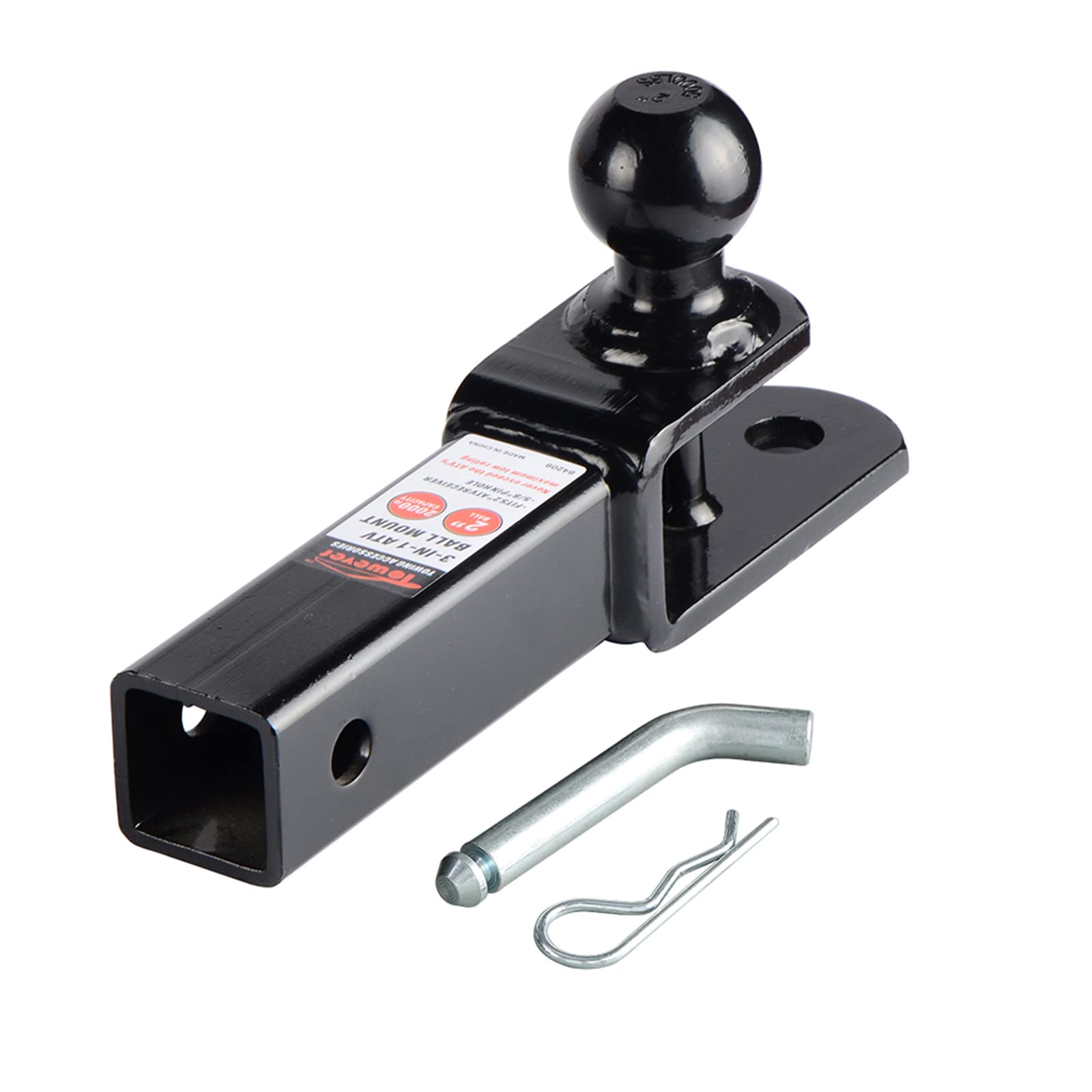 Towever 84209 2 Inches Atv Receiver Hitch 3 In 1 Ball Mount With 2 Inches Ball