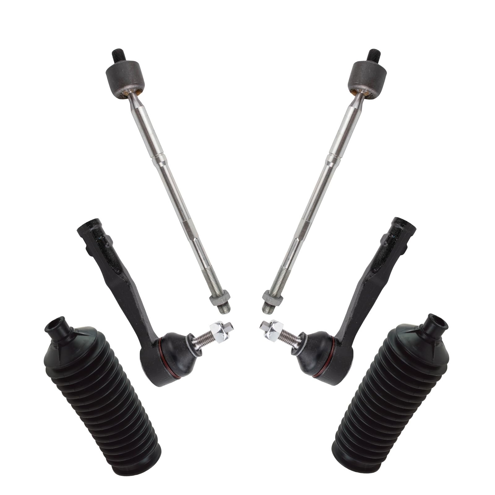 Trq Front Steering Kit Steering Rack & Pinion Bellow Tie Rod Compatible With 2017-2020 Jeep Compass