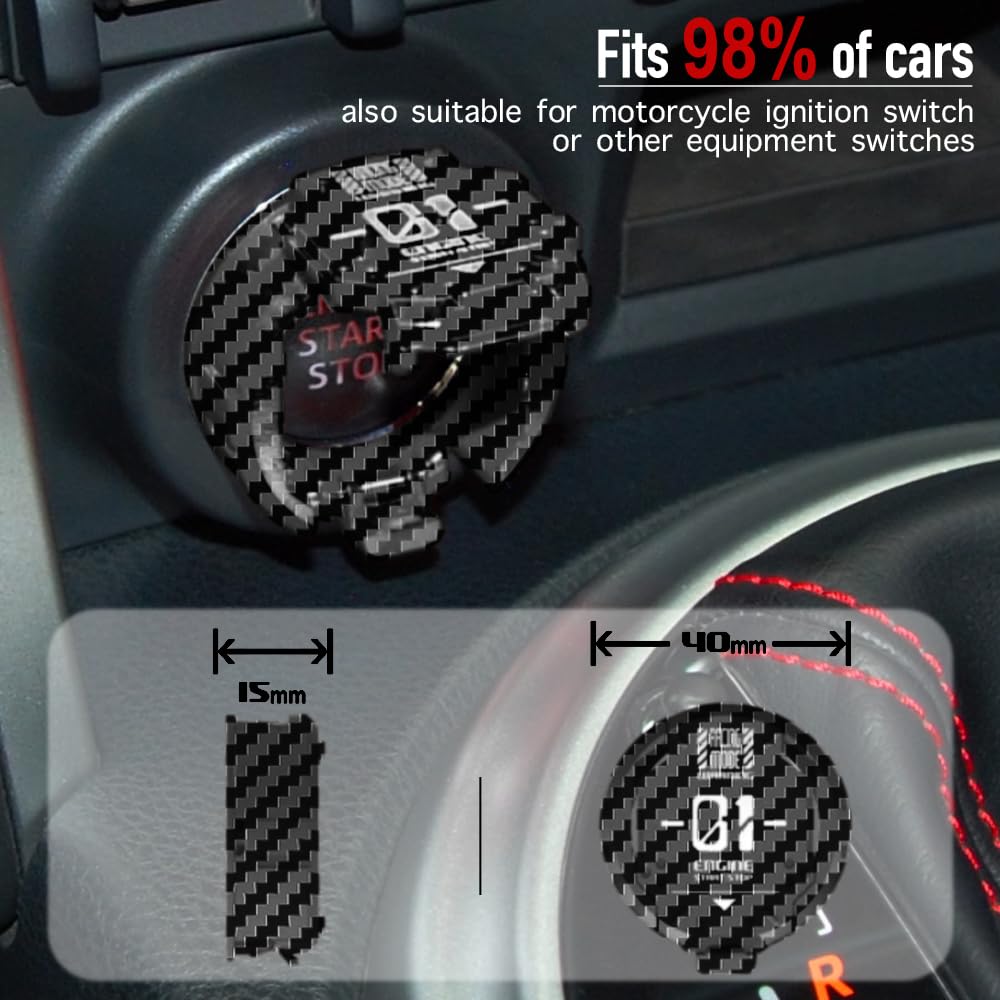Original Push Start Button Cover, Metal Mecha Car Engine Start Stop Button Protector, Cool Car Accessories Interior Decor Sticke