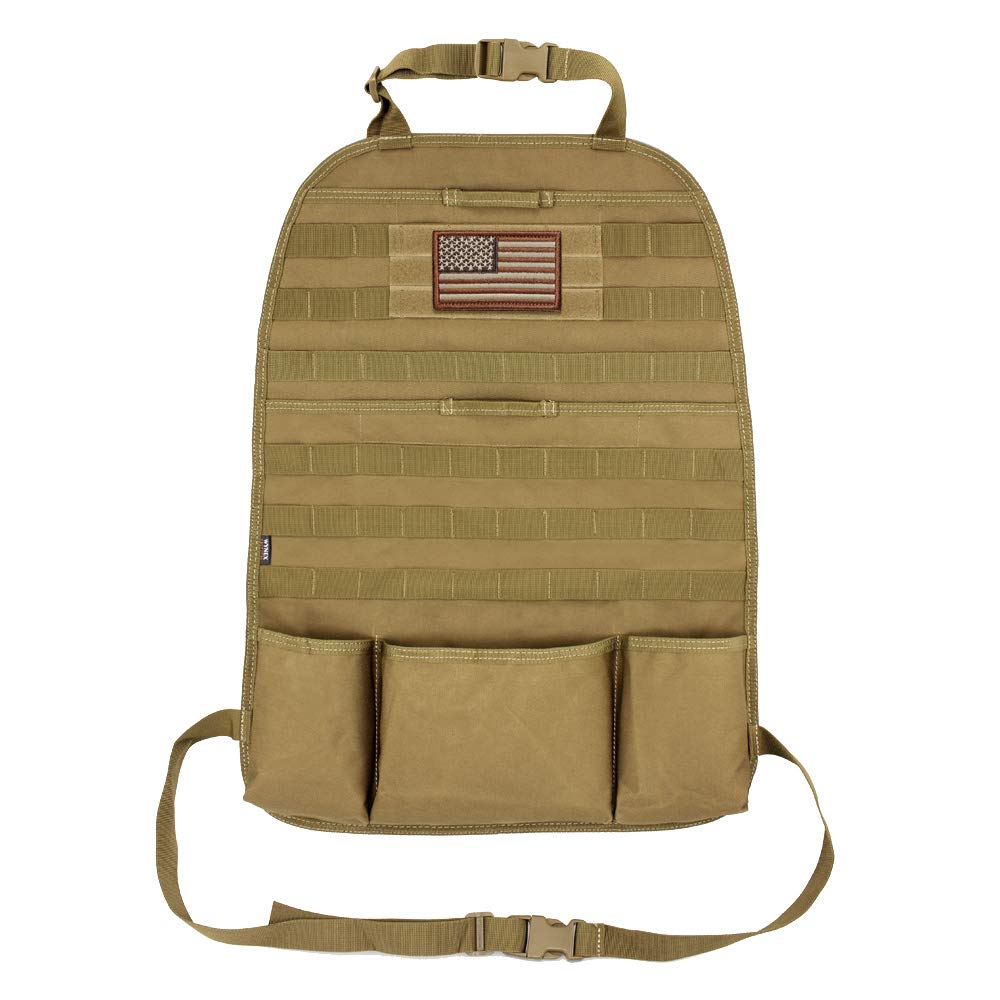 Wynex Tactical Car Seat Back Organizer, Molle Panel Back Seat Protector, Universal Vehicle Seat Cover For Molle Pouches And Trav