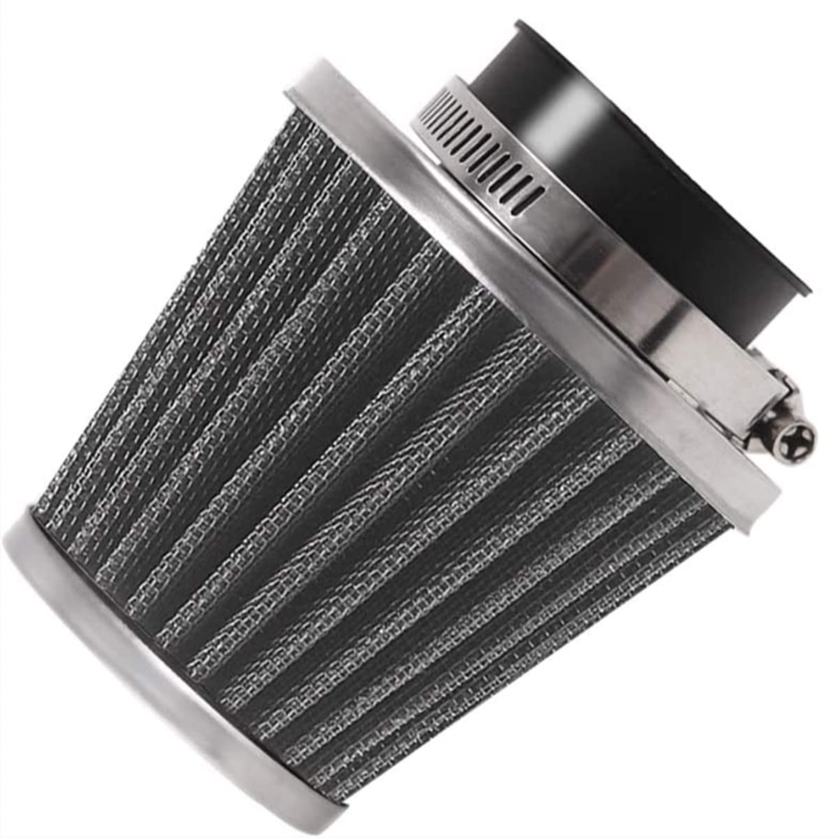 Evermotor 34Mm 35Mm 36Mm Universal Double Layer Steel Air Filter For Motorcycle Scooter Atv Moped Black