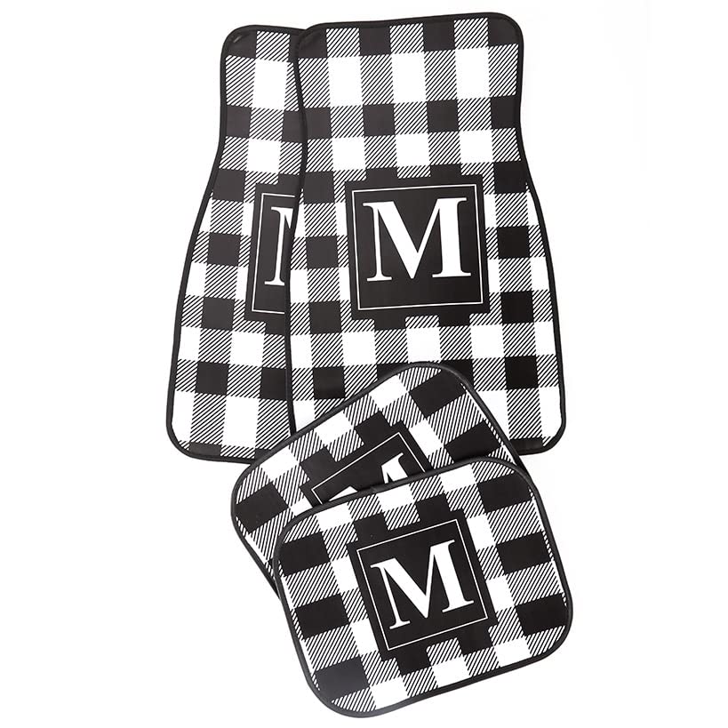 4-Pc. Monogram Plaid Car Mat Sets - M