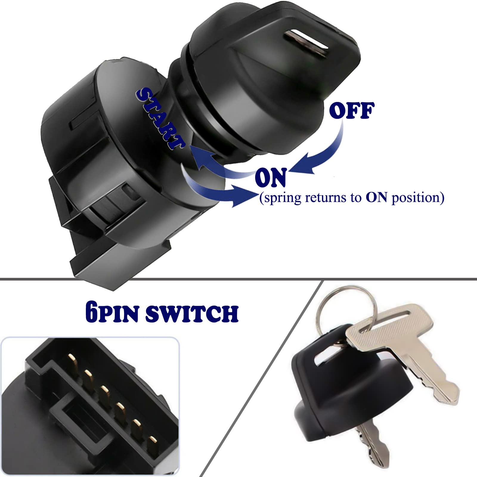 Procompany Ignition Key Switch Compatible With Polaris Sportsman 500 Ho 4X4 2008-2012 Rzr 800 S Efi 2014 Ranger 500 700 900 1000