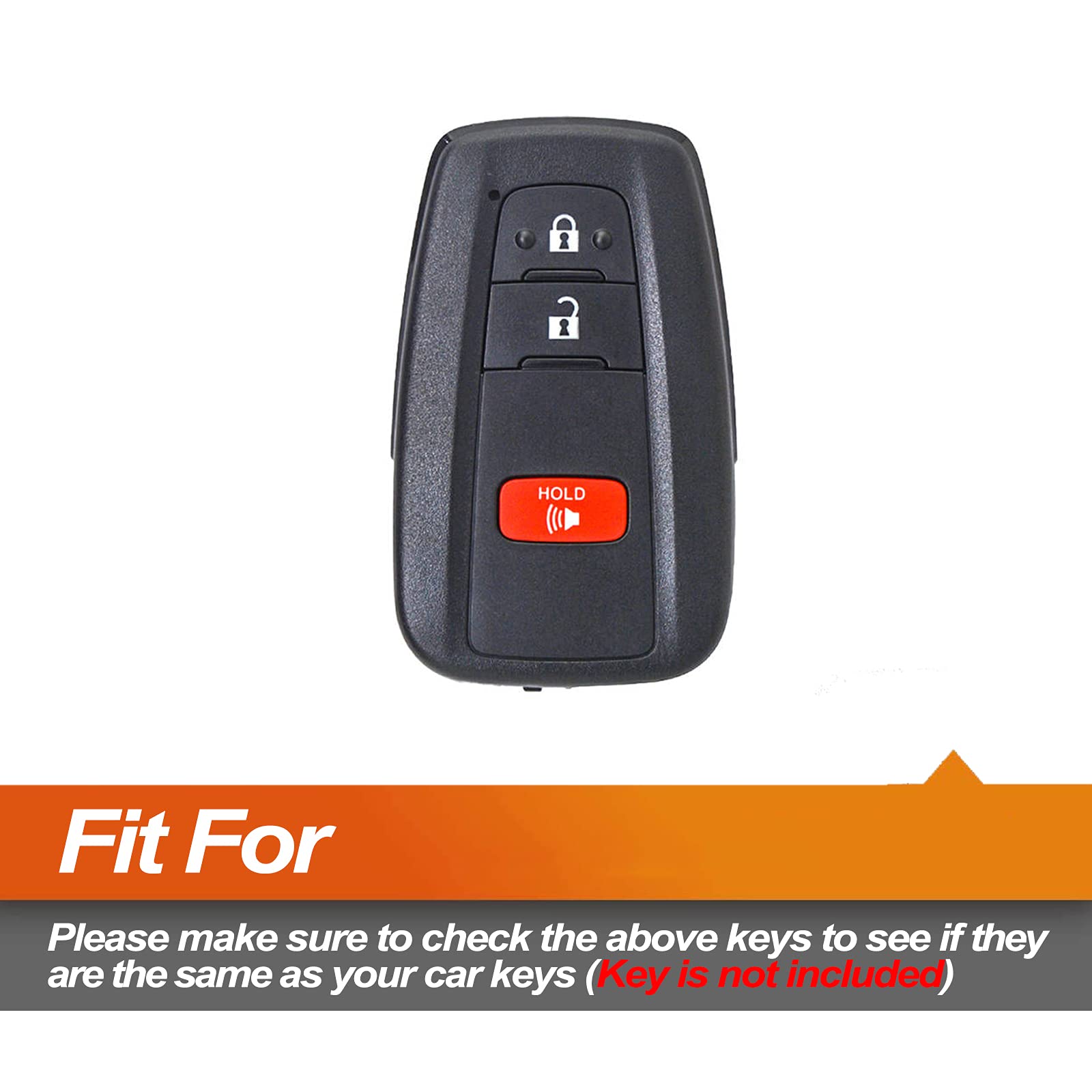 Eyanbis Silicone Key Fob Cover Fit For Toyota 4Runner C-Hr Corolla Rav4 Highlander Prius Prime C V Awd-E Smart 3 Buttons Key Fob