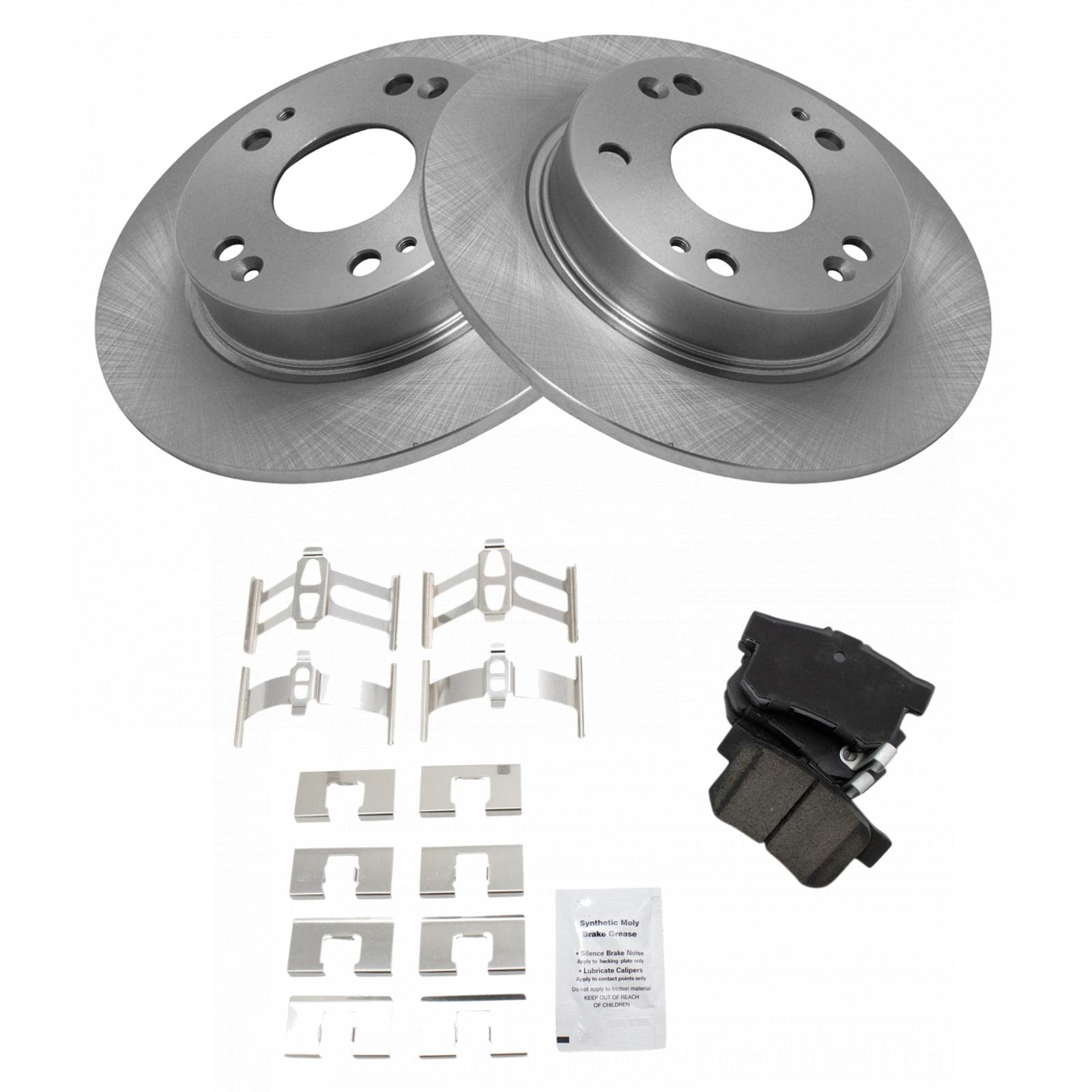 TRQ Rear Brake Pad & Rotor Kit Brake Pads Brake Rotor Ceramic Compatible with 2013-2015 Acura ILX 2006-2015 Honda Civic