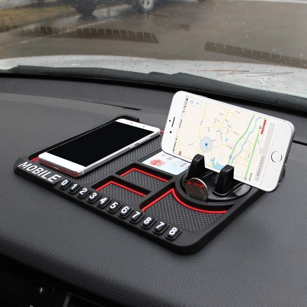 Car Phone Holder Dashboard Mat, Anti Slip Silicone Mobile Stand Mount for Car Interior Accessories, Non Slip Dashboard Pad Organ