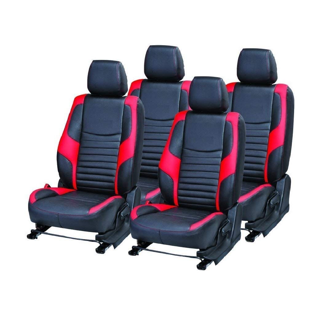 Hi Art Black and Red Leatherette Custom Fit Seat Covers Compatible with Maruti Swift (20112017)  Complete Set