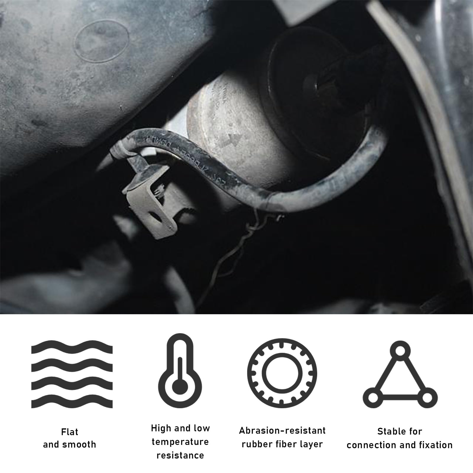 Augeny 10 Feet 1/4 Inch ID Fuel Line Hose with 20PCS 2/5'' Hose Clamps, Rubber Stretchy Fuel Line Kit for Motorcycle Small Disel
