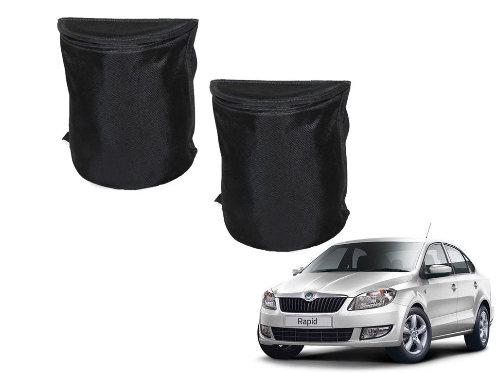 Kozdiko Semi Cylindrical Car Dustbin Set of 2 Pcs for Skoda Rapid