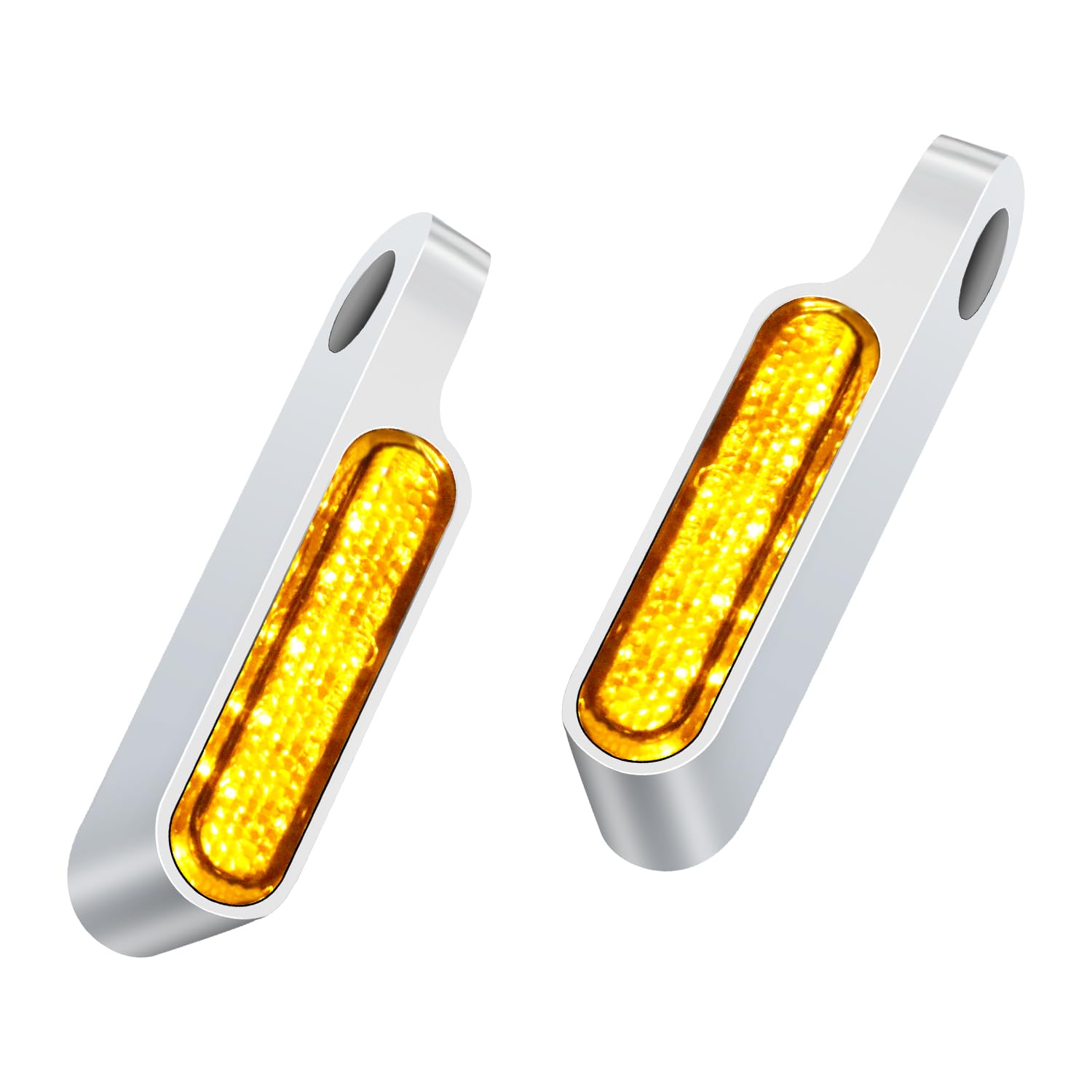 NTHREEAUTO LED Handlebar Turn Signals Mini Motorcycle Blinkers Front Marker Light Compatible with Harley Sportster Dyna Honda Sh