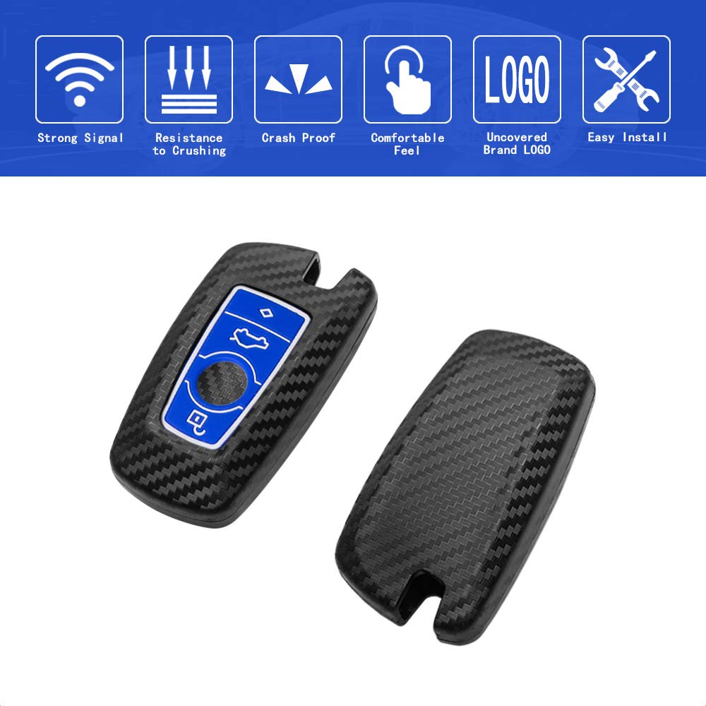 Tangsen Smart Key Fob Case Cover Compatible With Bmw 1 3 4 5 6 7 Series Gt3 Gt5 M5 M6 X3 X4 3 4 Button Keyless Entry Remote 3D T