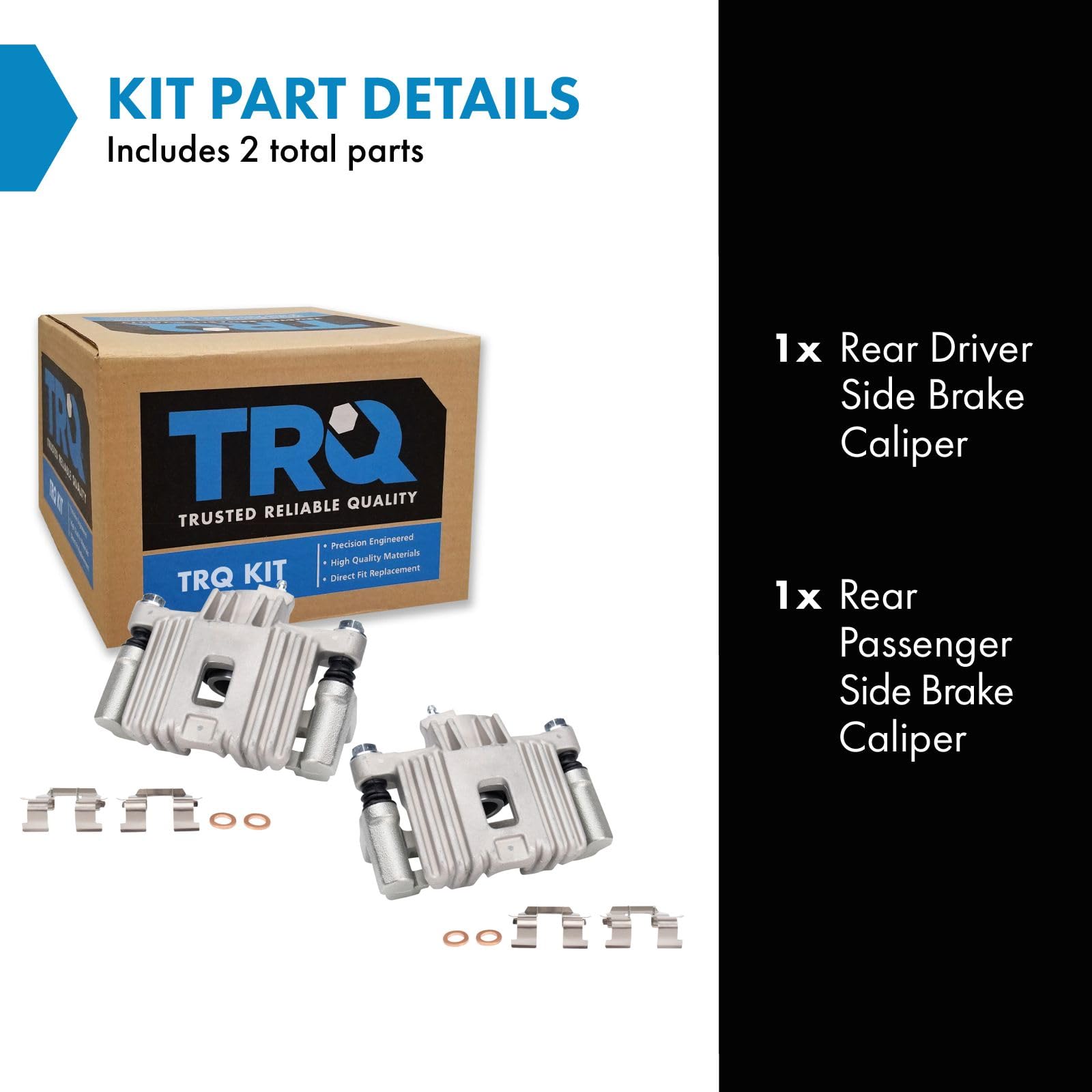 Trq Rear Brake Caliper Set Compatible With 1999-2004 Oldsmobile Alero 1999-2005 Pontiac Grand Am