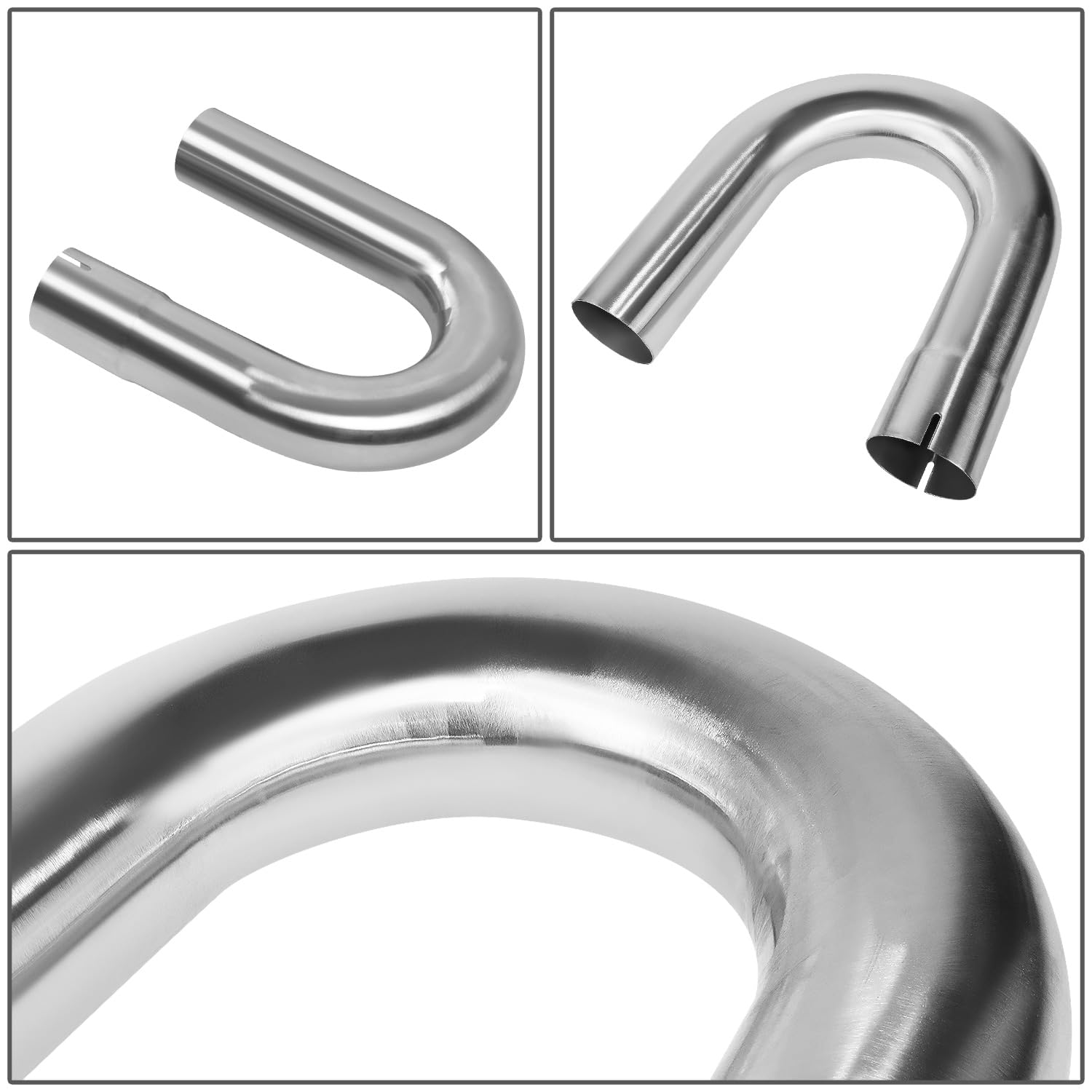 DNA MOTORING 16Pcs 2" Stainless Steel Exhaust Tubing Mandrel Bend Kit, Universal Fit, Model ZTL-20SS, Metallic Finish